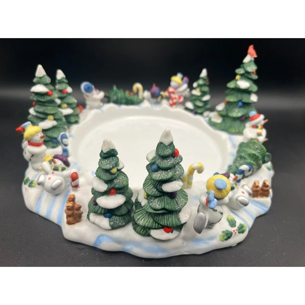 Vtg Partylite P7870 Snowbell 3 Wick Candle Holder Tree Snuffer 11